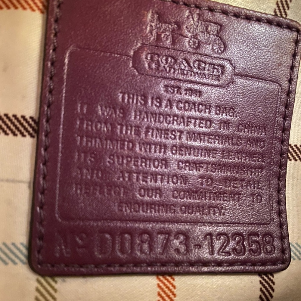 Coach 12358 Signature Coated Heritage Stripe Tote - Berry - Picture 3 of 16